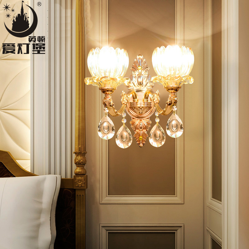 Love light castle European crystal wall lamp living room dining room warm luxury bedside lamp corridor staircase bedroom lighting