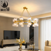 Love lamp Castle all copper crystal chandelier led Post modern light luxury simple Nordic living room Hall dining room bedroom lamps