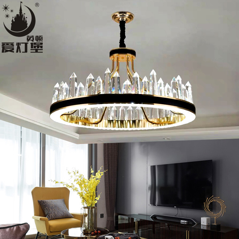 Love Lamp Burg Light Extravagant Iceberg Crystal Chandelier Living-room Modern Minima Black Leather Nets Red Bedroom Restaurant Smart Lights-Taobao
