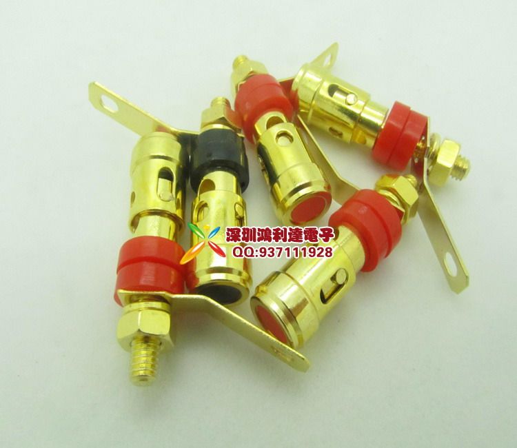 Press-type spring self-lock binding post sound horn wiring terminal small gold plated