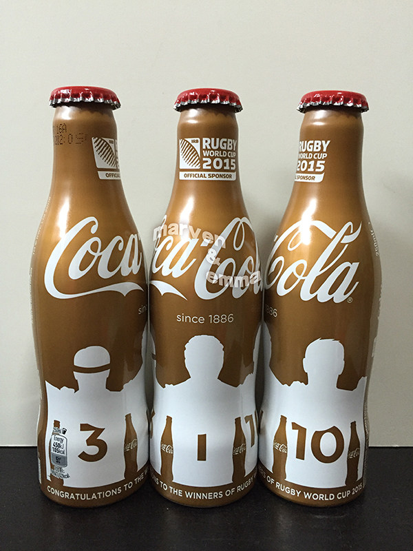 British Coca-Cola 2015 English-style rugby World Cup theme Memorial aluminum bottle collection