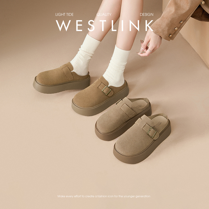 Xiyu 厚底ビルケンシュトック レディース 2025 春新作 レトロ カジュアル スカート付き 快適 高さアップ スリッポン ハーフスリップ