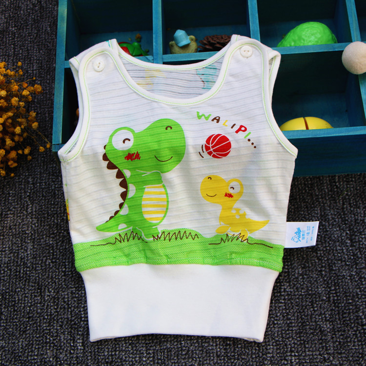 Summer newborns pure cotton belly care small vest baby male and female baby boy and baby round collar clothes