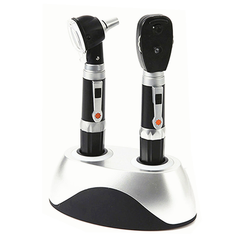 Rechargeable otoscope, electric otoscope, rechargeable ophthalmoscope, ophthalmoscope, rechargeable ear test, eye test combination, look at the ear drum