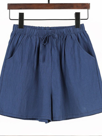 胖mm棉麻短裤女大码夏季200斤三分热裤宽松休闲睡裤加肥居家裤子