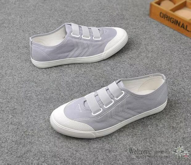 Mùa hè vải trắng giày thủy triều giày trắng bộ thoáng khí chân đàn hồi vành đai giày bình thường thanh niên học sinh giày nam - Plimsolls thegioigiaythethao