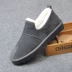 Giày nam mùa đông dày ấm giày thấp để giúp giày cotton nam chống trượt cộng với nhung một chân giày lười giày nam giày thể thao nam  Giày thấp