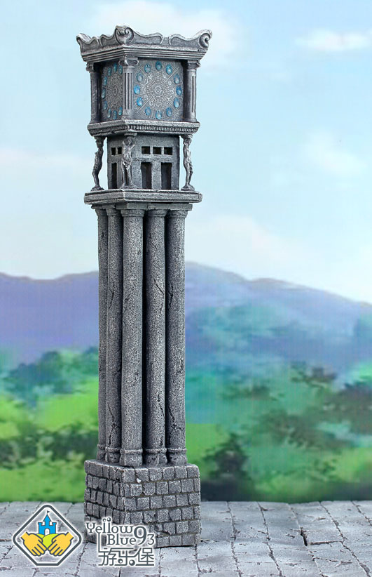 Pleasure Castle Holy Warrior Saints Mythical Resin Scene Animated version Saint-Domain Clock Tower fire bell grey spot