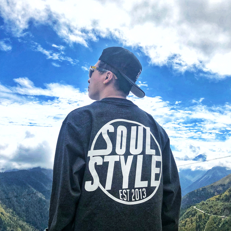 SOULSTYLE big LOGO hip-hop street dance rap hiphop cotton round neck loose hypertrophy long-sleeved T-shirt American style