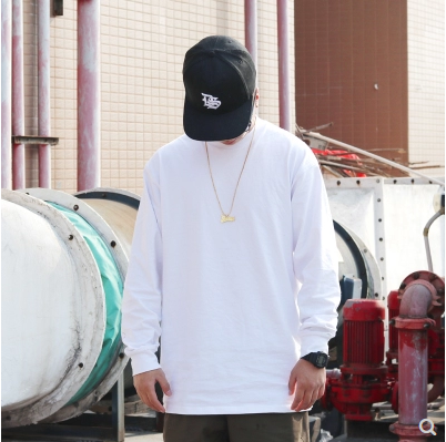 SOULStyle original tidal wave HipHop hip hop BBOY street dance rap American round collar pure color long sleeve T-shirt