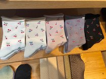 Hairy Hokkaido Japan Shoboots * Lower House Japan Small Cherry Mesh Socks with Cloth Shoes Sandal Sandals