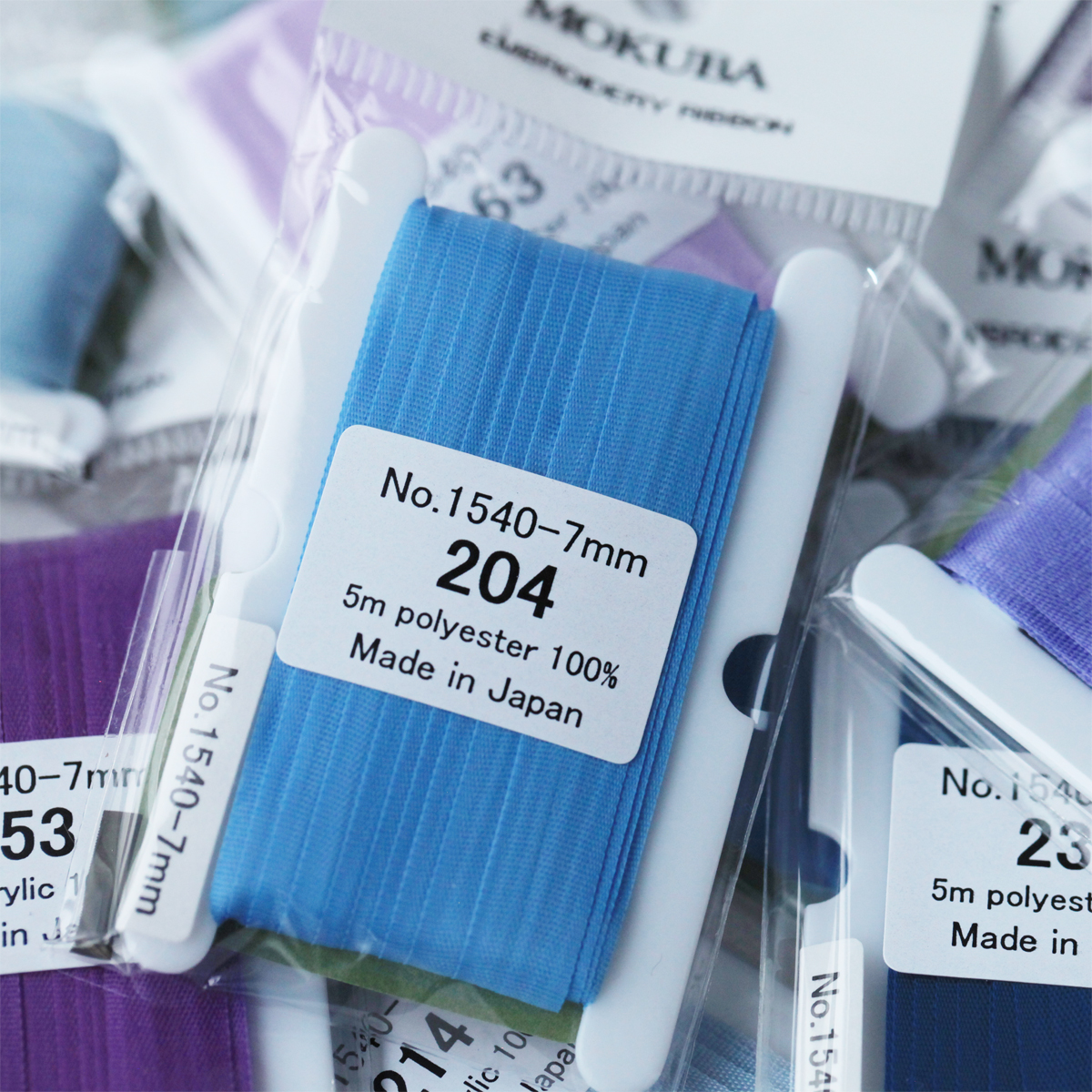 Japan mokuba Trojan horse ribbon 1540 7mm wide ribbon 5 meters bag blue purple 16 colors