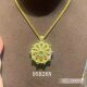 Chow Sang Sang Hong Kong Traditional Pure Gold Oriental Ancient Mandala Perfect Gold and Diamond Necklace 95824N
