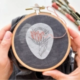 Может быть напечатан из липкой вышивки пионеровую воду растворимую воду -солух