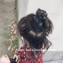 ◆ AIKO ACC ◆ Korean hair accessories children 2-color flocking yarn bow hairclip copper clip