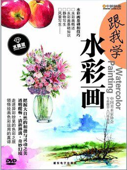 跟我学水彩画 基础和技巧 1DVD自学画画入门级讲解教学正版光盘