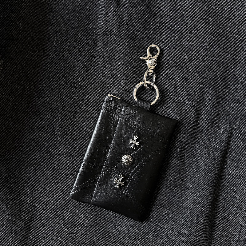 Original Cross-Shaped Card Holder Coin Purse Metal Waist Accessory Keychain Carabiner Id Holder Pendant Chain