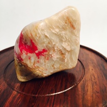 Chinas Four Famous Stones Changhua Chicken Blood Stone Suet Fat Jelly Raw Stone Ornaments Hand Toy 108g Seal Engraving Collection