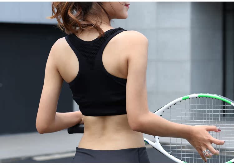 Chạy Yoga, sấy khô nhanh, dệt ba lớp, áo ngực thể thao rỗng, thể dục, từ lưng, áo chống sốc, đồ lót, nữ áo ngực tập gym