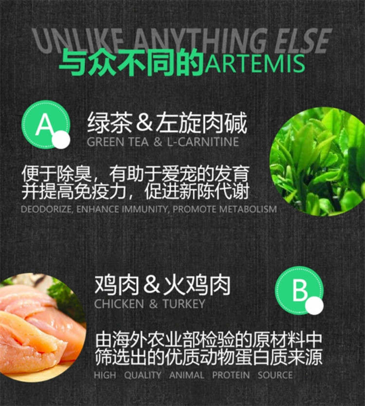 Dùng thử ARTEMIS Thức ăn hỗn hợp cho gà tươi Gà Thổ Nhĩ Kỳ Toàn bộ Thức ăn cho mèo 500g - Gói Singular hạt cho mèo con