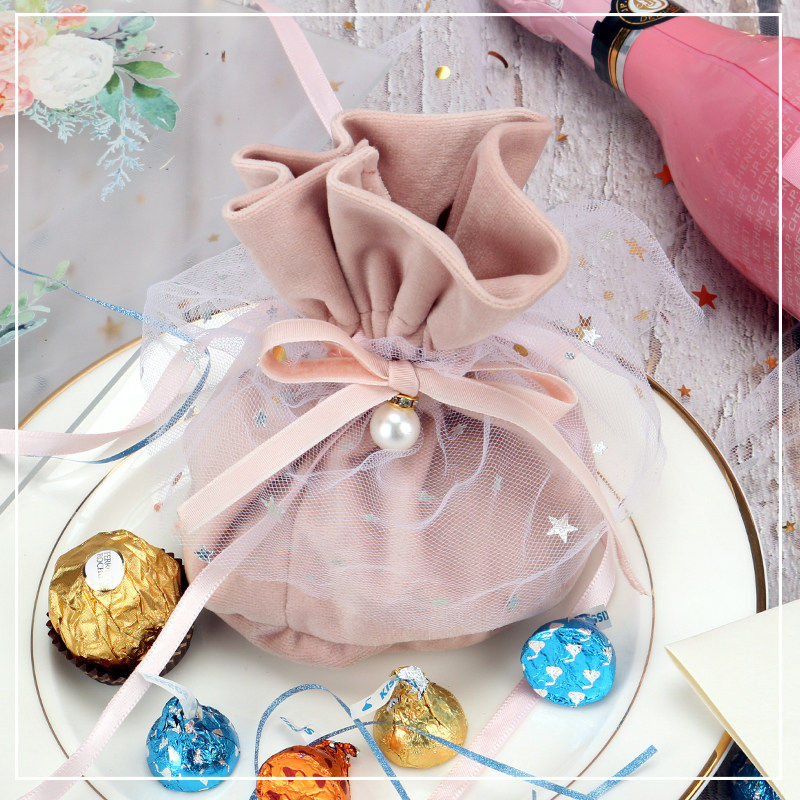 Han Lilly Sugar Box Net Red Knot Wedding Celebration Upscale Silk Suede Bouille Stars dresses Stars Skirt Sugar bags accompanied by