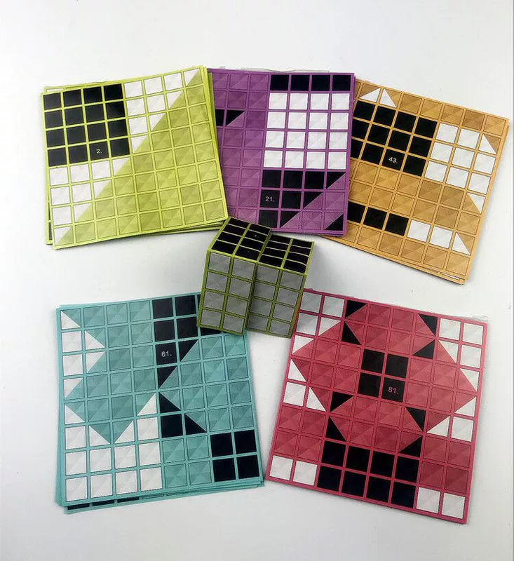 Gấp và gấp để gấp trò chơi origami đen trắng Trò chơi trẻ em câu đố một ván duy nhất tập trung vào việc học - Trò chơi trên bàn