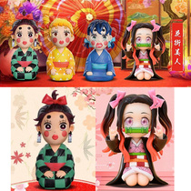 Charcoal Tanjiro Zenko Zeniko Zeniko Pig Bean Ghost Blade Flower Street Beauty Series GK Handmade Model