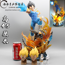 Dragon Ball Handmade Ls Vegeta GK Super Saiyan Three-Headed Eagle Oversized Glowing Anime Model Ornament Statue