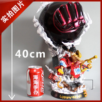 One piece GK and country F3 three-gear large hand kimono Luffy statue hand-done electroplated color model ornaments