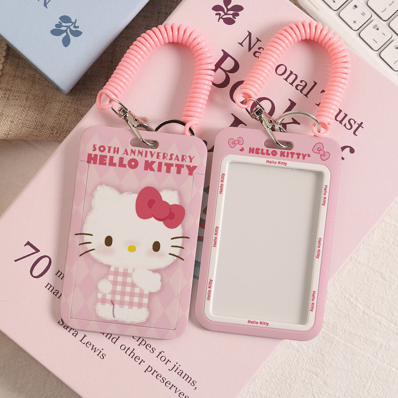 Cute Kitty Cat Bus Card Holder Electric Bike Card Slider Cover Girlish Work Card Protector Anti-Loss