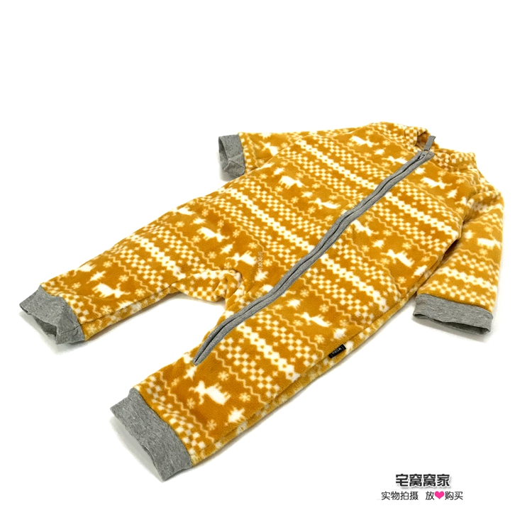 [mềm mại và ấm áp] đàn ông và phụ nữ em bé lông cừu jumpsuit mùa thu và mùa đông ra romper ấm áp áo khoác haber dây kéo quần áo trẻ sơ sinh