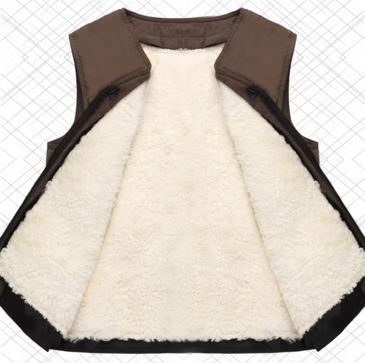 Trung thu mùa đông và lông mùa đông một chiếc áo len giám đốc dày áo ấm cotton nhiều đệm vest da cừu vai ngoài trời áo khoác vest nam hàn quốc