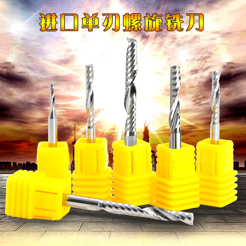 Tungsten steel single edge milling cutter aluminum with acrylic PVC plastic milling cutter CNC Engraving Knife 1 1 5 2 3175 4mm