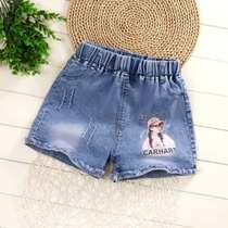 Girls denim shorts summer 2021 New Korean version of foreign style wear childrens dress little girl loose thin baby