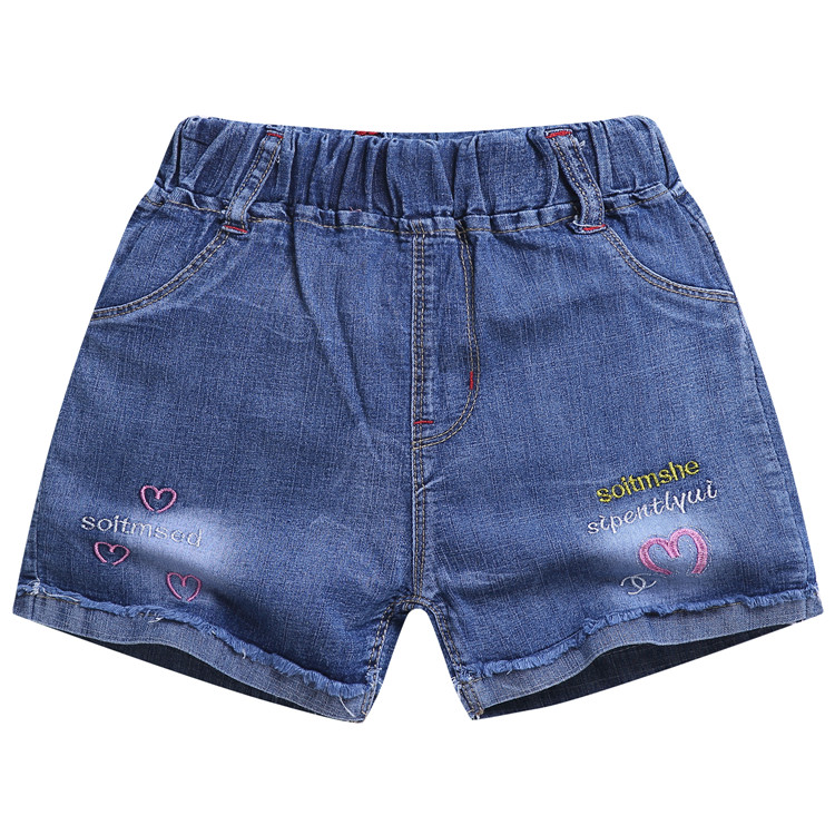 Cô gái quần short denim mùa hè 2018 mới thời trang Hàn Quốc cô gái nước ngoài cô bé hoang dã trẻ em lớn trẻ em mùa hè ăn mặc