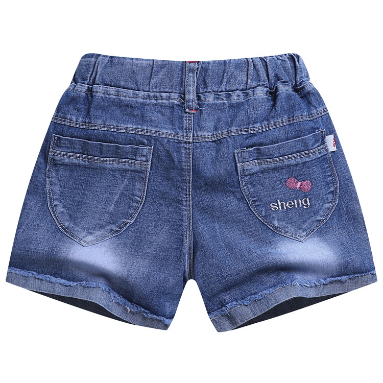 Cô gái quần short denim mùa hè 2018 mới thời trang Hàn Quốc cô gái nước ngoài cô bé hoang dã trẻ em lớn trẻ em mùa hè ăn mặc