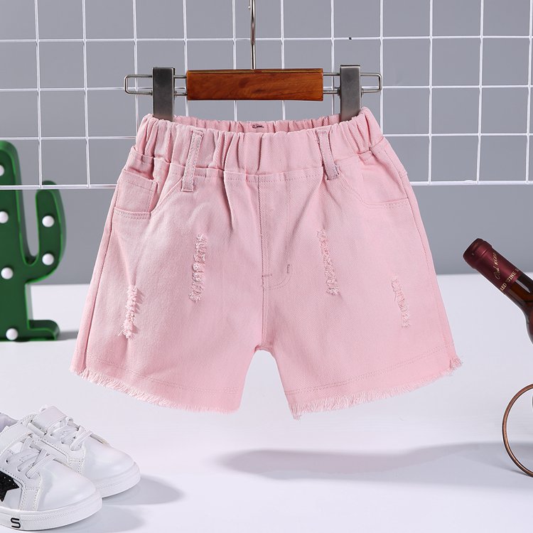 Cô gái quần short 2018 mới thời trang Hàn Quốc phong cách phần mỏng cô bé lỗ trong cậu bé lớn cao bồi mùa hè mặc bên ngoài mặc