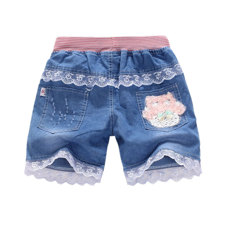 Cô gái quần short denim 2018 mới thời trang Hàn Quốc quần áo trẻ em Hàn Quốc phiên bản của mùa hè mặc bên ngoài cô gái phần mỏng