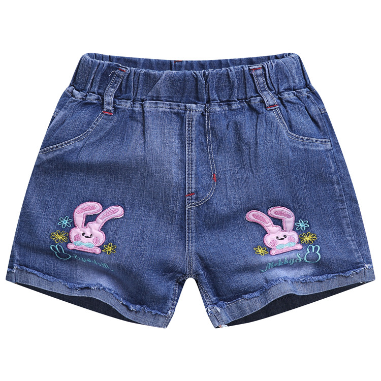 Cô gái quần short denim mùa hè 2018 mới thời trang Hàn Quốc cô gái nước ngoài cô bé hoang dã trẻ em lớn trẻ em mùa hè ăn mặc