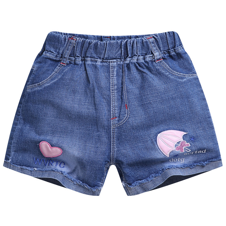 Cô gái quần short denim mùa hè 2018 mới thời trang Hàn Quốc cô gái nước ngoài cô bé hoang dã trẻ em lớn trẻ em mùa hè ăn mặc