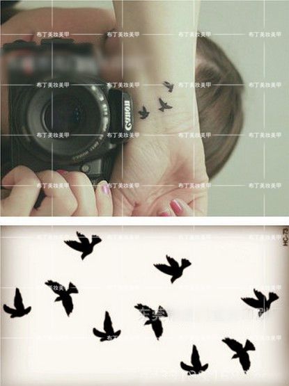 [8] 包邮 cơ thể chống thấm nước sơn watermark sticker flower small bird tiêu chuẩn nhãn dán hình xăm HC-73 hình xăm dán theo yêu cầu