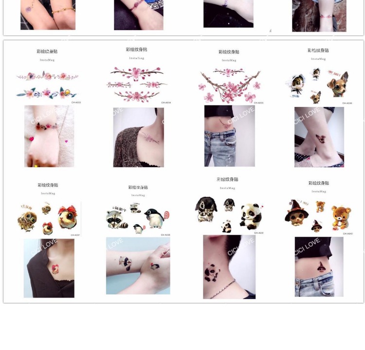 8 Miễn Phí Vận Chuyển Cơ Thể Chống Thấm Nước Cánh Tay Instep Tươi Sơn Watermark Nhãn Dán Hình Xăm Ngôi Sao Năm Cánh Hoa A09 hình xăm dán nhỏ đẹp