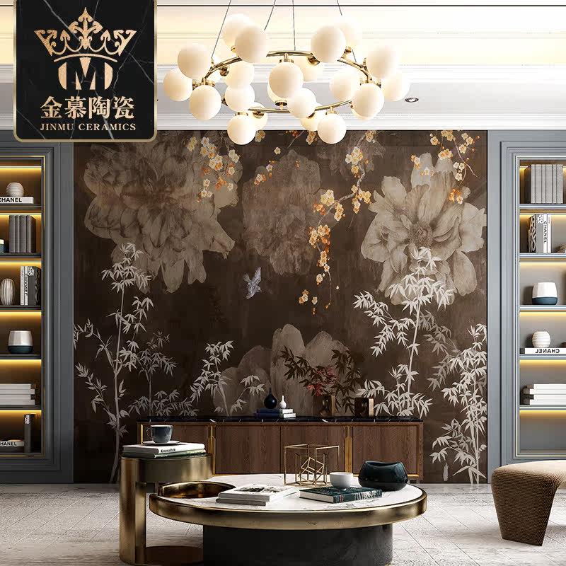 New Chinese Plum Blossom Bamboo Chrysanthemum Wall Brick Guest Dining Room Sofa Bedroom Background Wall Tile TV Background Wall Brick