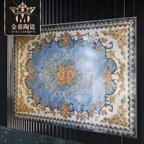 Custom Gilded Ground Parquet Tile Blue Rose Guest Restaurant Genguan Floor Tiles Puzzle Villa Extravaganza