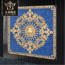 Luxury Furnishing Gilded Blue Lion Head Villa background Wall Face Brick in the family Xuanguan Ground Parquet High-end Tile