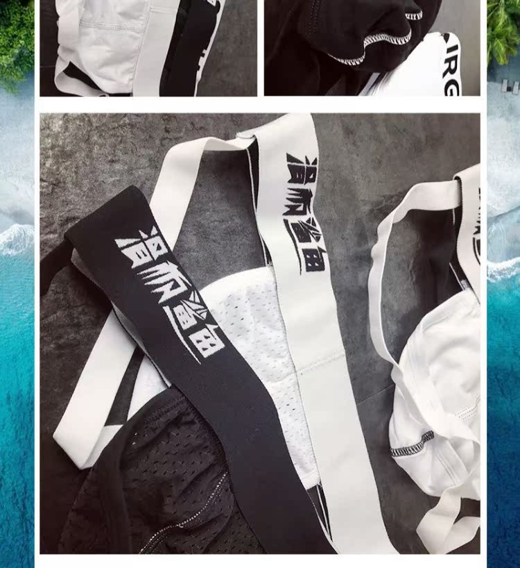 [2] Đồ lót nam cotton boxer tóm tắt quần thong lưới đôi Đinh thanh niên thoáng khí sáng tạo nam quanlotnamsexy