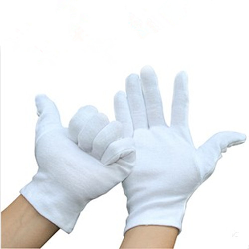 White gloves men's and women's cotton gift instrument children's junior high school students high school students military training gloves labor insurance summer sunscreen thin section