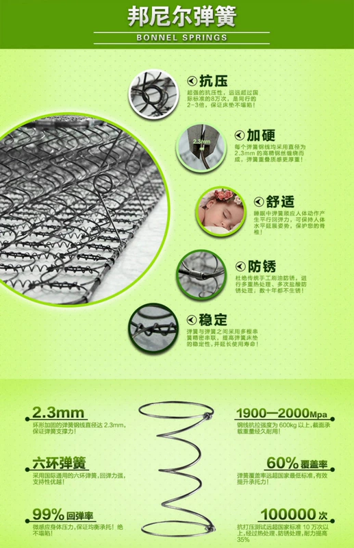 Hard Coir Spring Mat Double Simmons Nệm 1.2 1.8 m Nệm trẻ em Old Man Nệm - Nệm đệm y tế