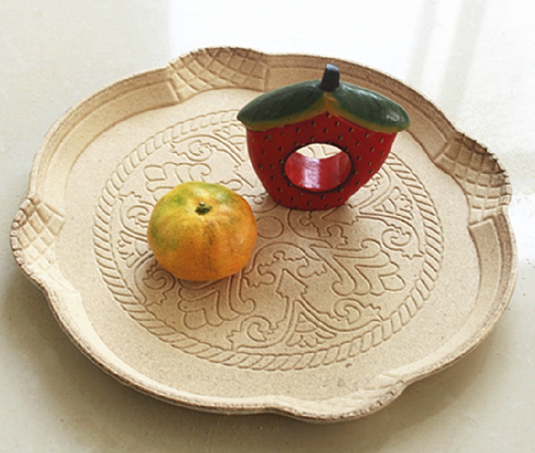 Blank material suppression technique Gift pendulum decoration raw material coarse adobe disc DIY carved tray