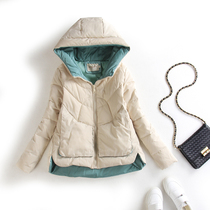 European station winter cotton-padded clothes New 2021 popular womens short cotton-padded jacket Korean version of small Man color color down cotton jacket